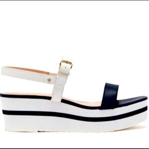Kate Spade Navy and White Platform Sandals